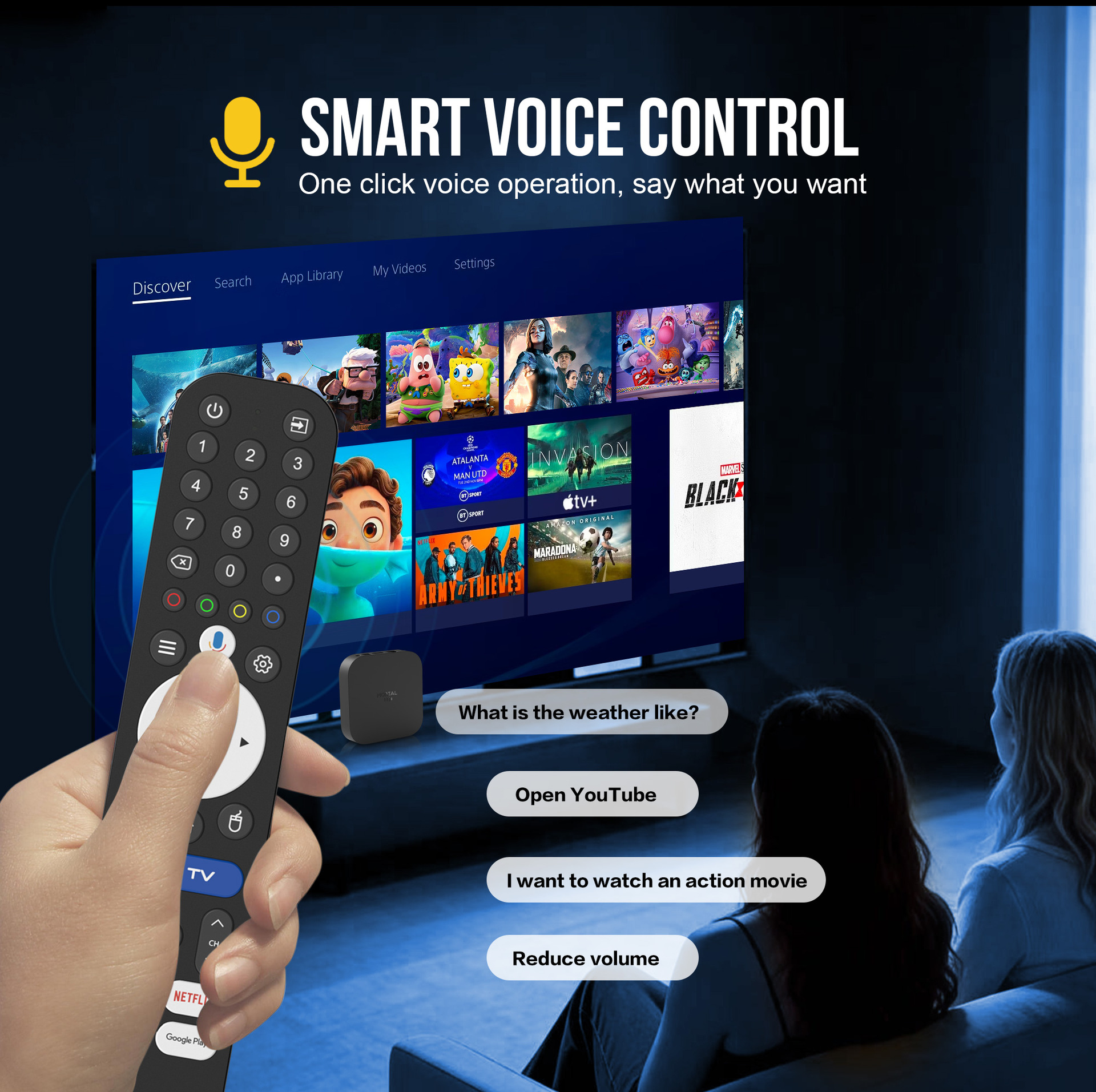 Mortal X5S 3518, управляемый 8K hd wififi6 с голосовым управлением bluetooth network TVBOX pic 3