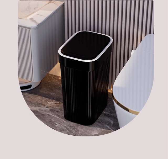 New 2025 household trash can, large wastebasket with lid, high appearance level, light luxury, bathroom special bucket pic 3