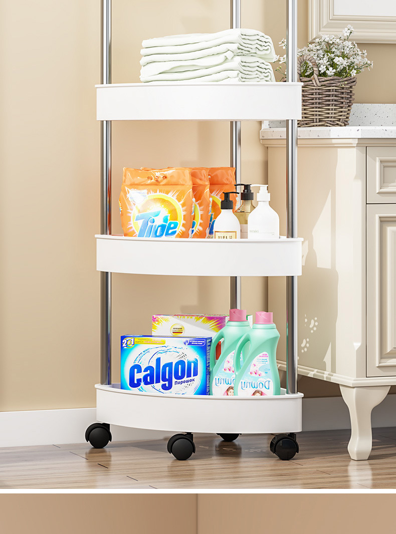 卫生间置物架浴室洗澡间用品三角收纳架多层免打孔可移动落地架子详情6