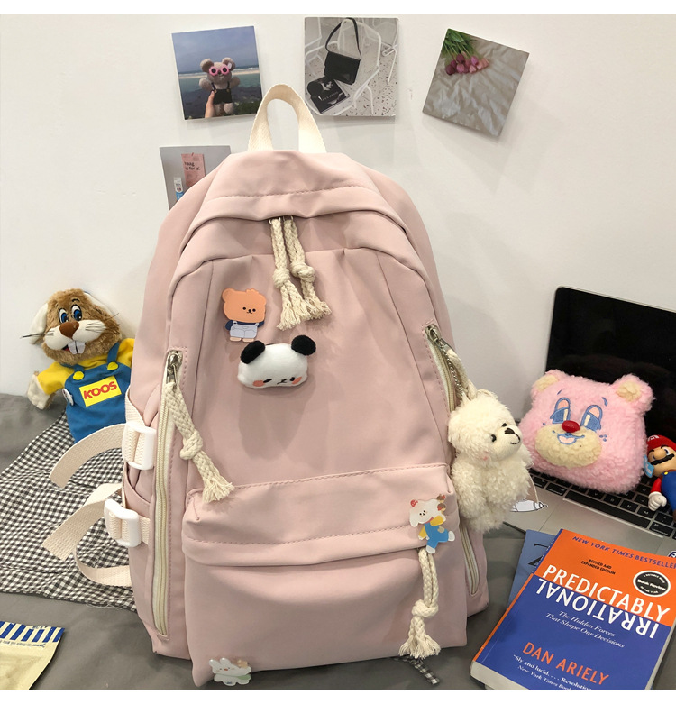 2024新款书包女生韩版高中生初中生双肩包可爱大容量ins简约书包详情35