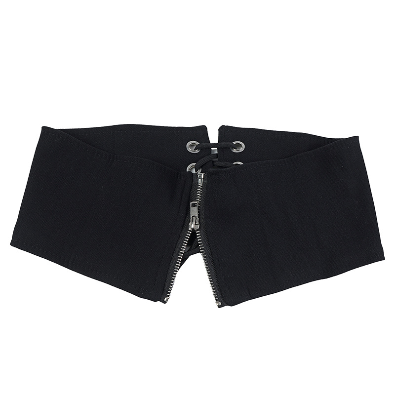 复古弹力塑身绑带腰封女款高级感百搭装饰欧美风黑色拉链款宽腰带详情48