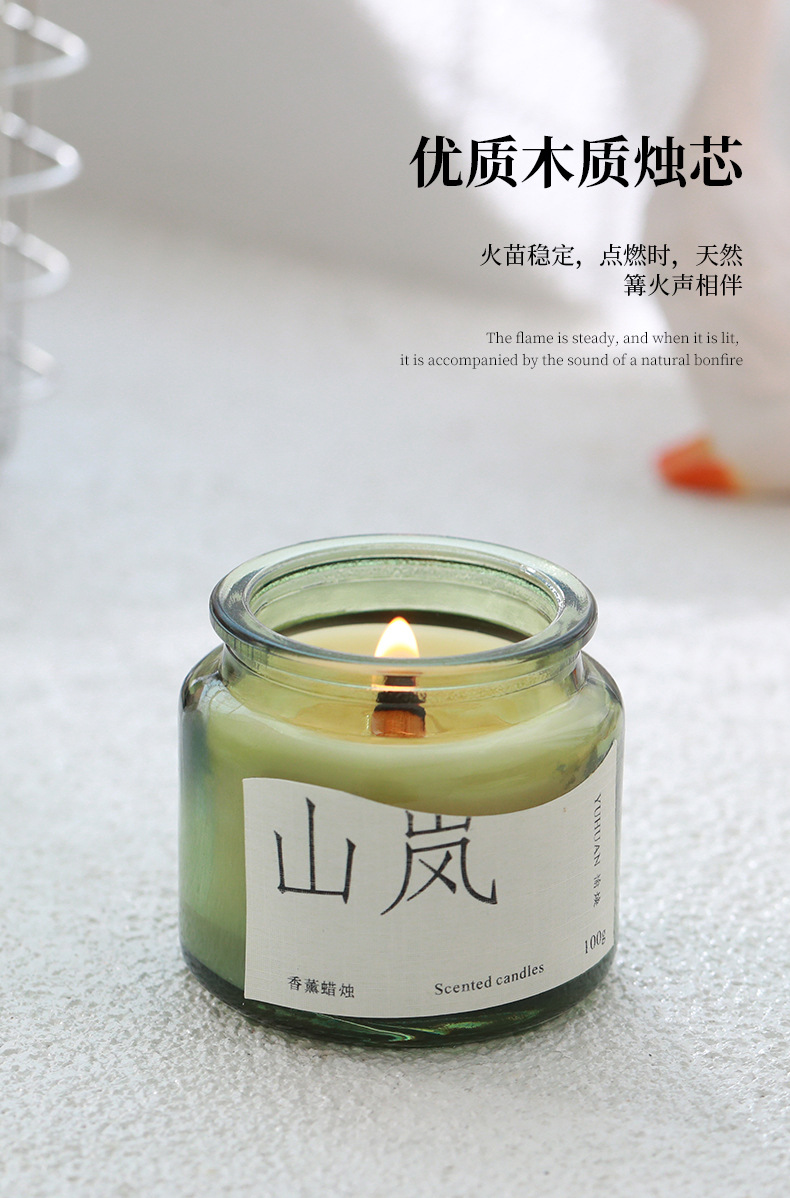 Wholesale of Mussel Green cup scented candles, soy wax scented candle cups, creative and niche gifts for home indoor aromatherapy pic 12