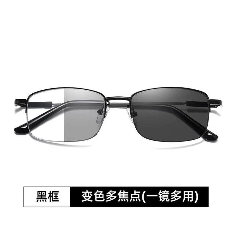 防蓝光渐进多焦点老花镜高档老人高清时尚中老年变色记忆超弹镜腿详情9