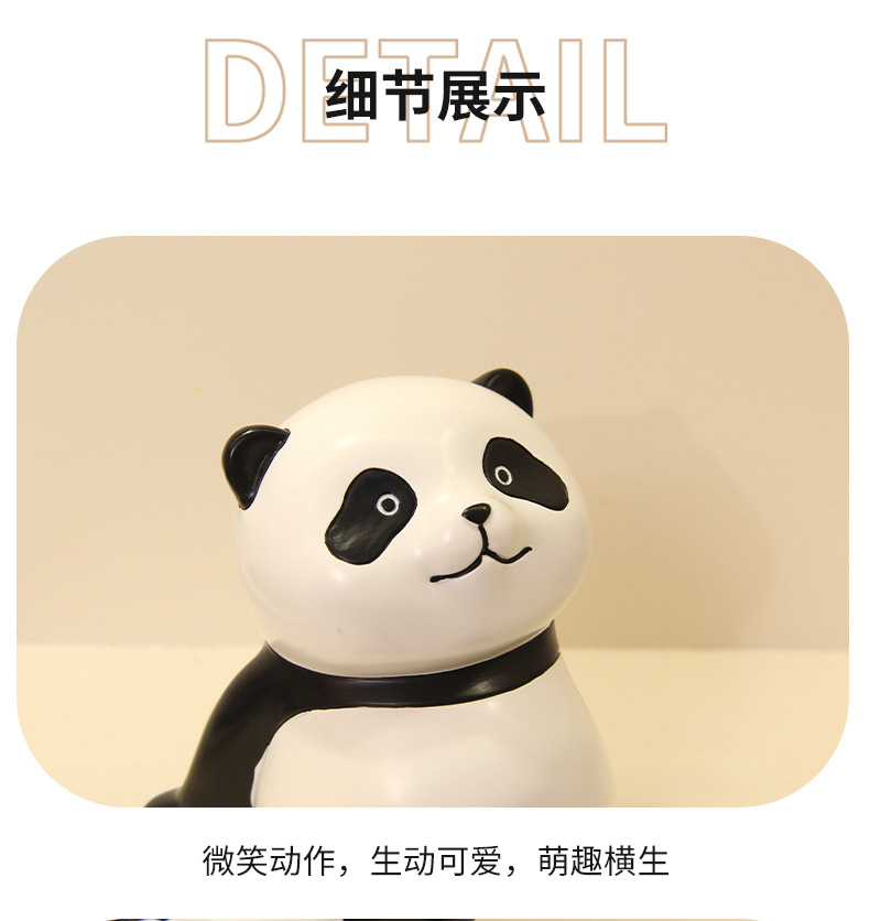 Resin handicrafts, panda phone stand ornaments, desktop office items, decorations, birthday gifts, cultural and creative gifts pic 13