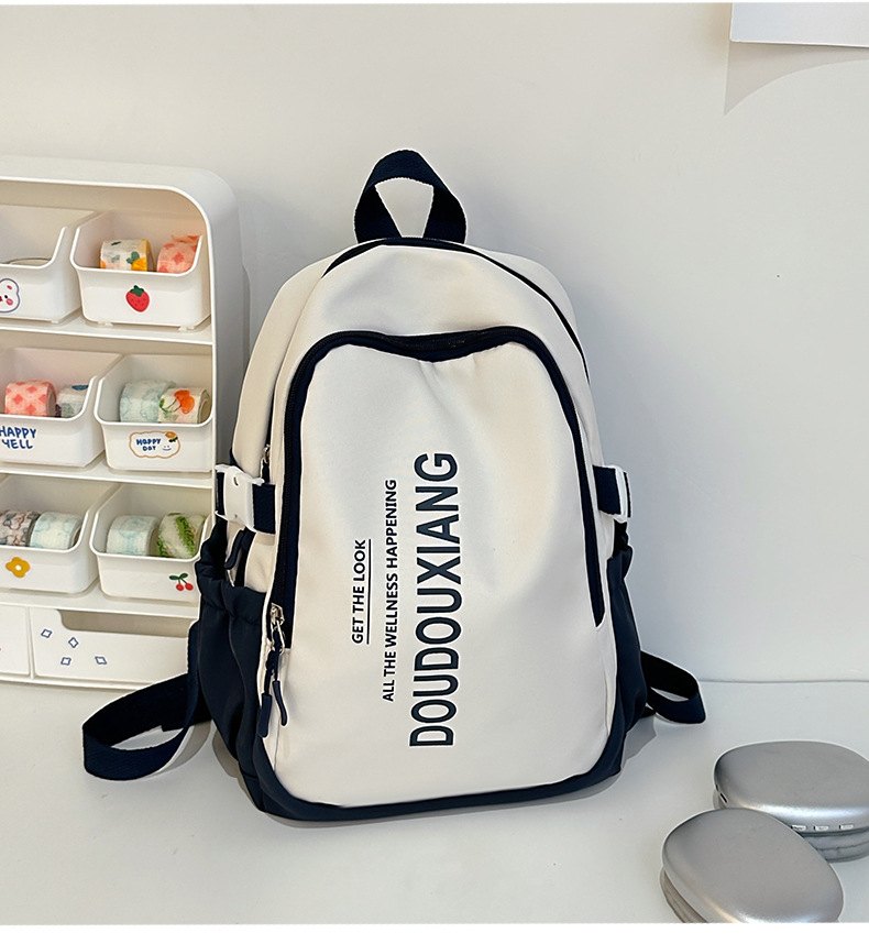 新款时尚休闲书包少女中学生双肩包高颜值大容量情侣双肩电脑包详情42