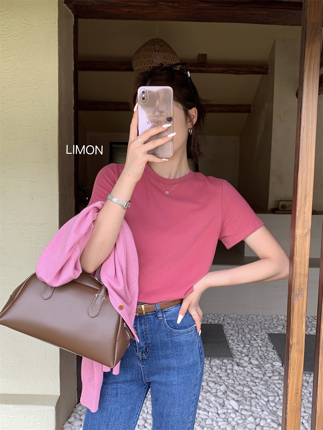 THE LEMON柠檬绿茶正肩磨毛短袖t恤女2024秋季新款百搭上衣打底衫详情60