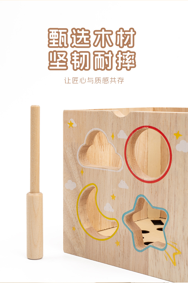十合一游戏盒儿童木质蒙氏早教形状配对颜色认知益智玩具投币盒详情8