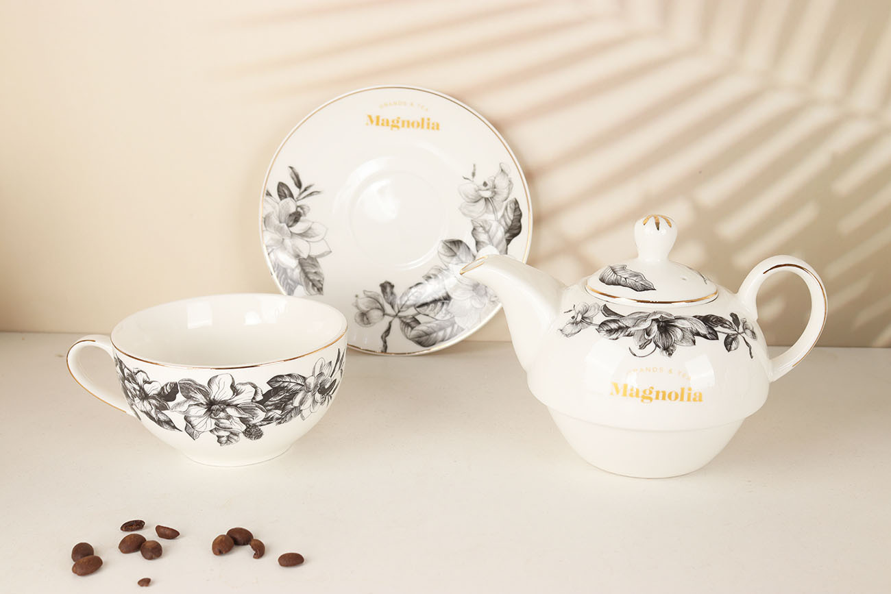 Foreign trade ceramic tea sets, high-temperature resistant flower and plant teapots, mother and child teapot sets, can be equipped with logos pic 20