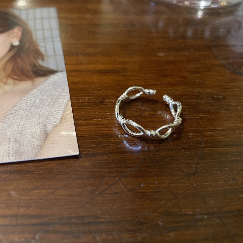 韩国博主happyrim同款蝴蝶结豆豆开口戒指精致简约叠戴可调节指环详情10