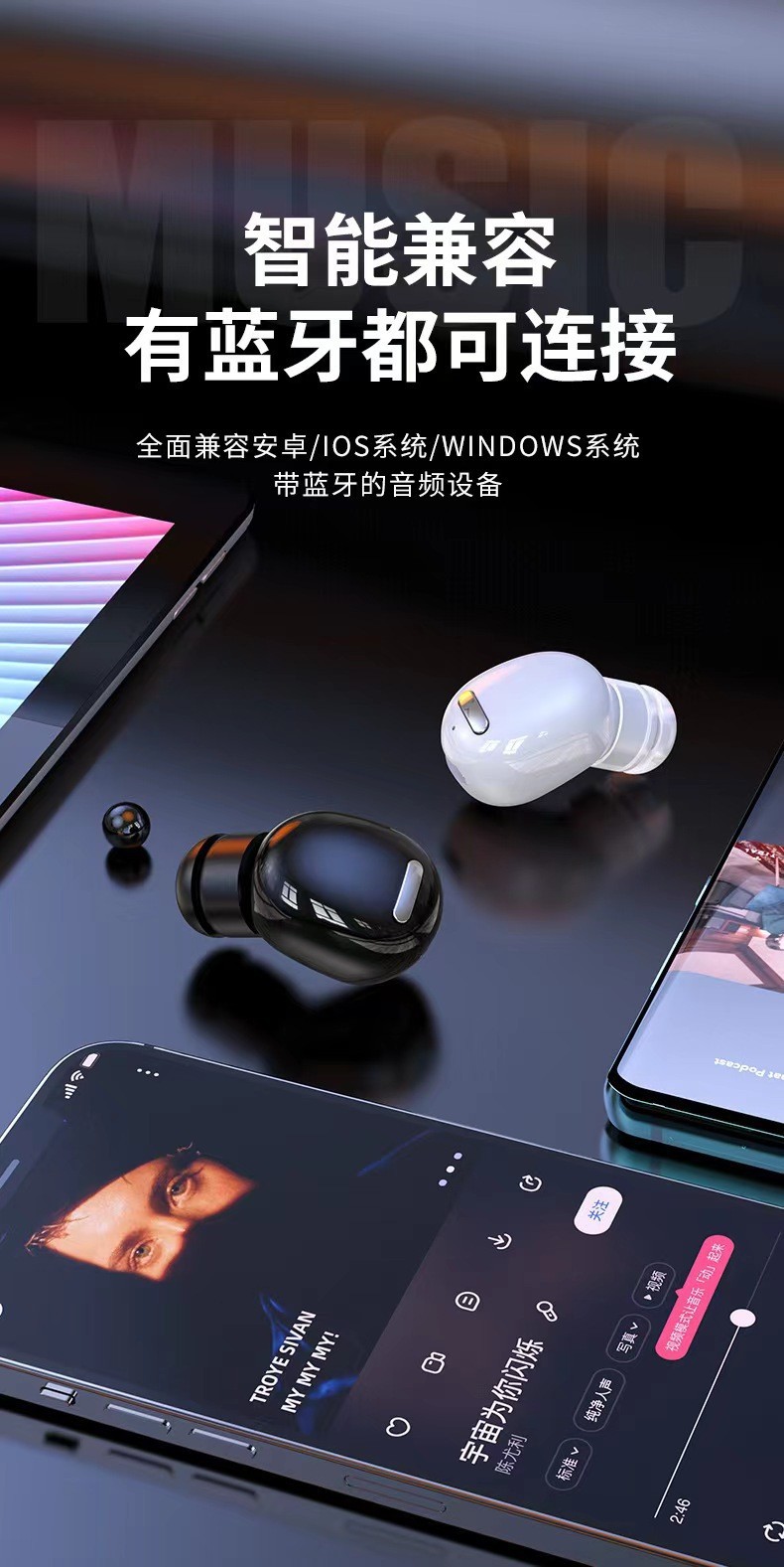 The cross-border X9 wireless Bluetooth headphones are a bestseller on e-commerce platforms. They are mini, comfortable to wear, offer high-definition calls and have an extremely long battery life pic 1