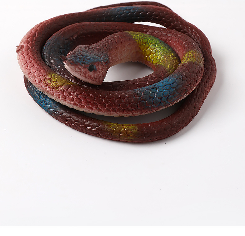 Factory wholesale 68cm eco-friendly rubber snake prank toys, soft rubber fake snakes, Halloween prank toy snakes pic 62
