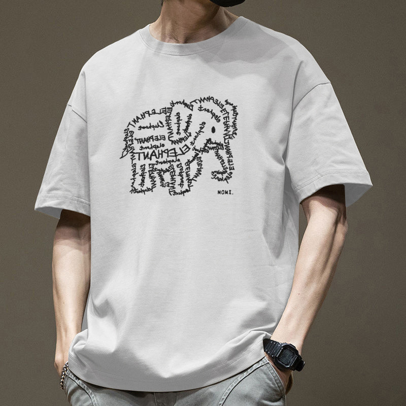 Short-sleeved T-shirt for men, 2025 new summer cartoon print T-shirt, ins couple trendy brand, loose Hong Kong-style pure cotton half-sleeve pic 7