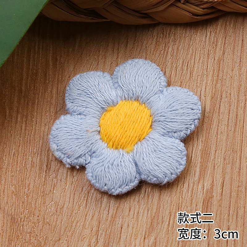 Multicolored knitted flower yarn with colorful lace, 3-centimeter-wide clothing accessories manufacturer for sale pic 6