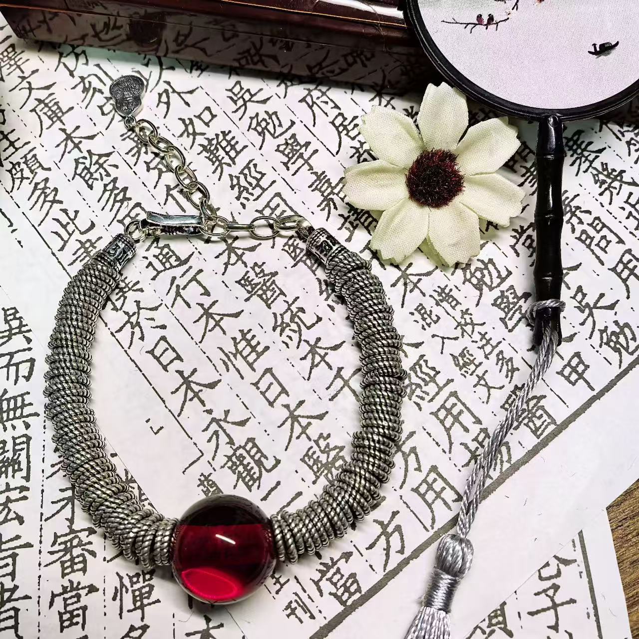 S925银血珀盘缠福禄吉祥尾链小众国潮风新中式女款手链详情1