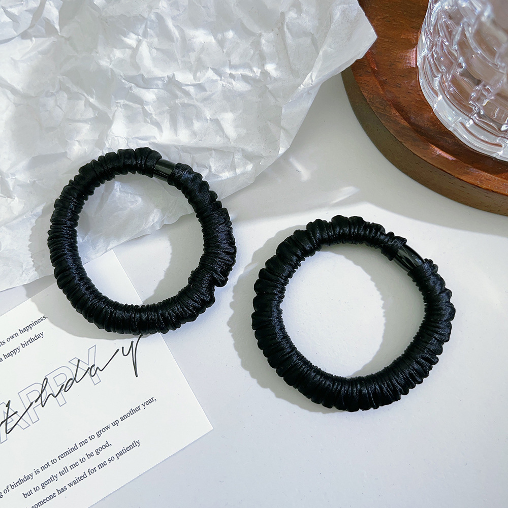 韩版基础简约高弹力冰丝面膜大肠发圈气质纯色头绳发饰发饰头饰详情6