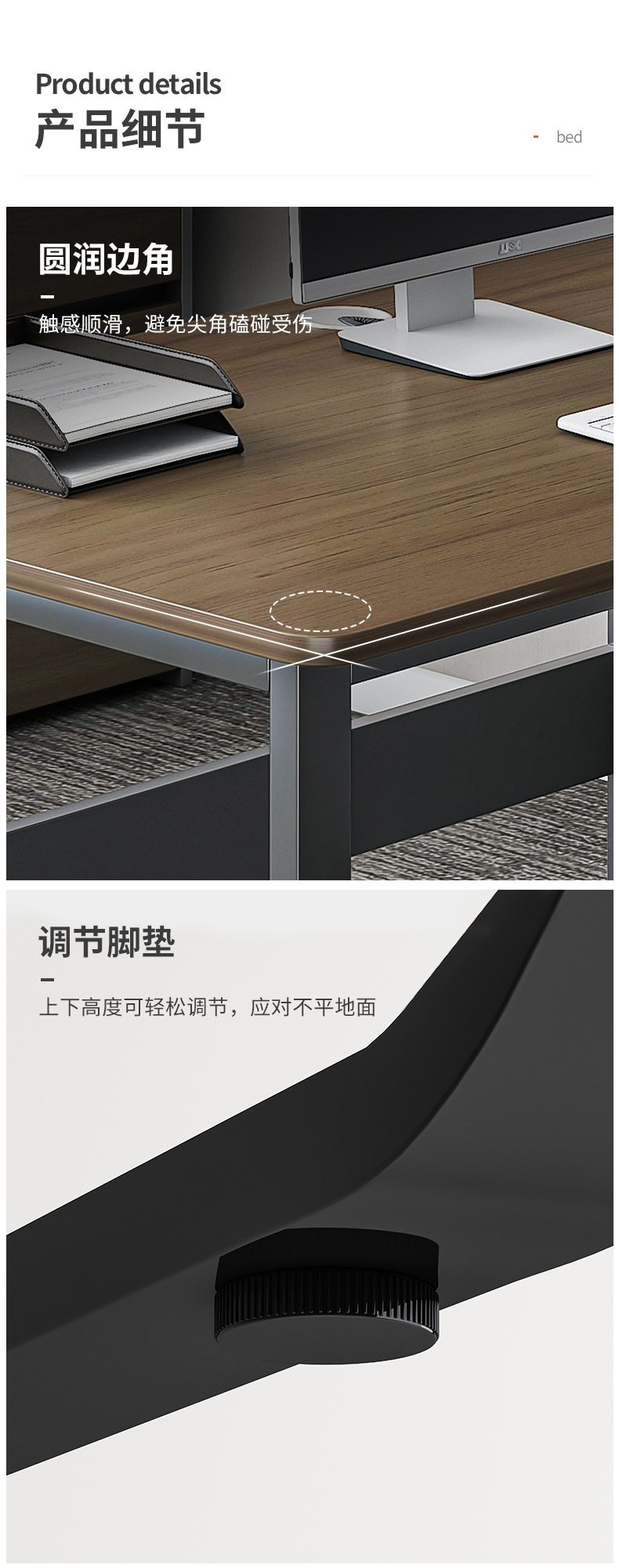Simple single-person workstations, simple staff desks, modern bedroom computer desks, and multi-person desks and chairs in the office pic 11