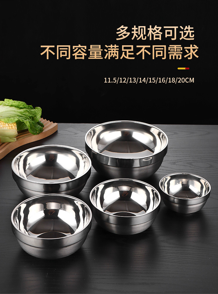 不锈钢304隔热碗防烫餐厅铂金碗双层幼儿园食堂可刻logo详情3