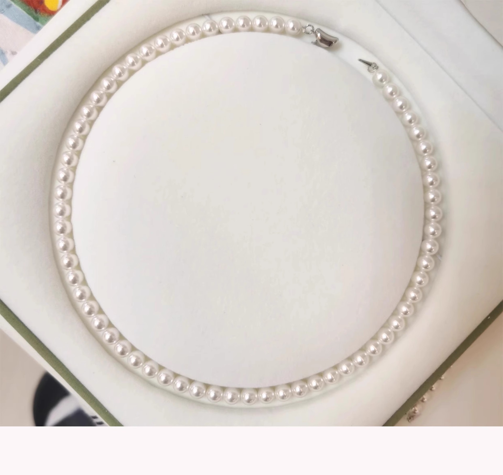 天然澳母贝珍珠项链925银元宝扣强光高品质贝珠澳白项链工厂批发详情9