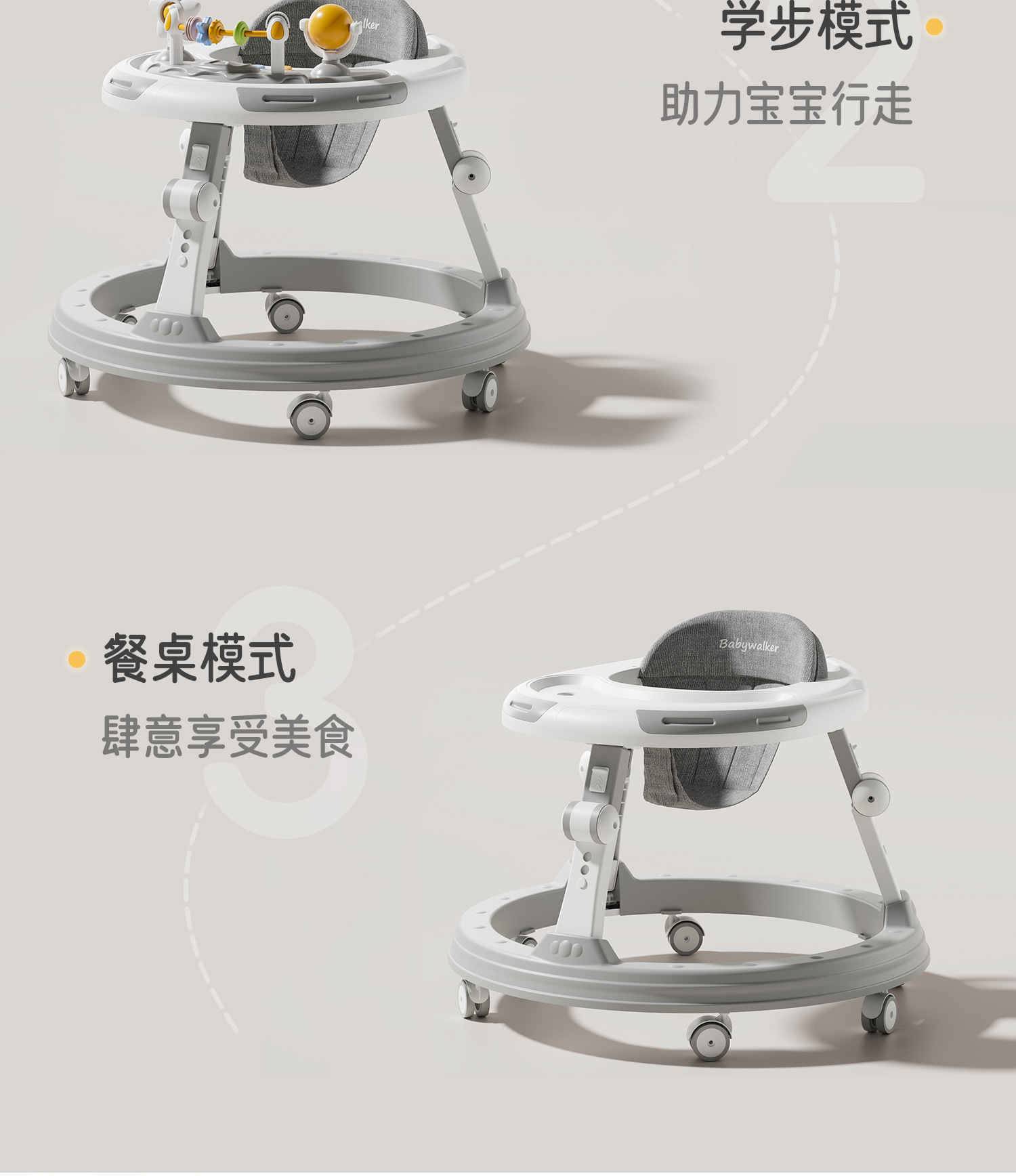 婴幼儿学步车助步车多功能儿童手推可折叠高低调四合一婴儿学步车详情7