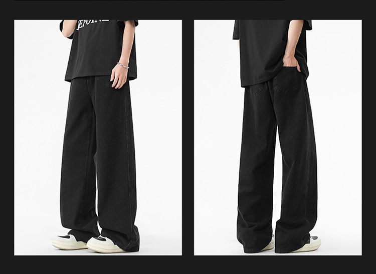 美式复古牛仔裤2025年春季新款男士宽松直筒阔腿裤时尚百搭休闲裤详情18