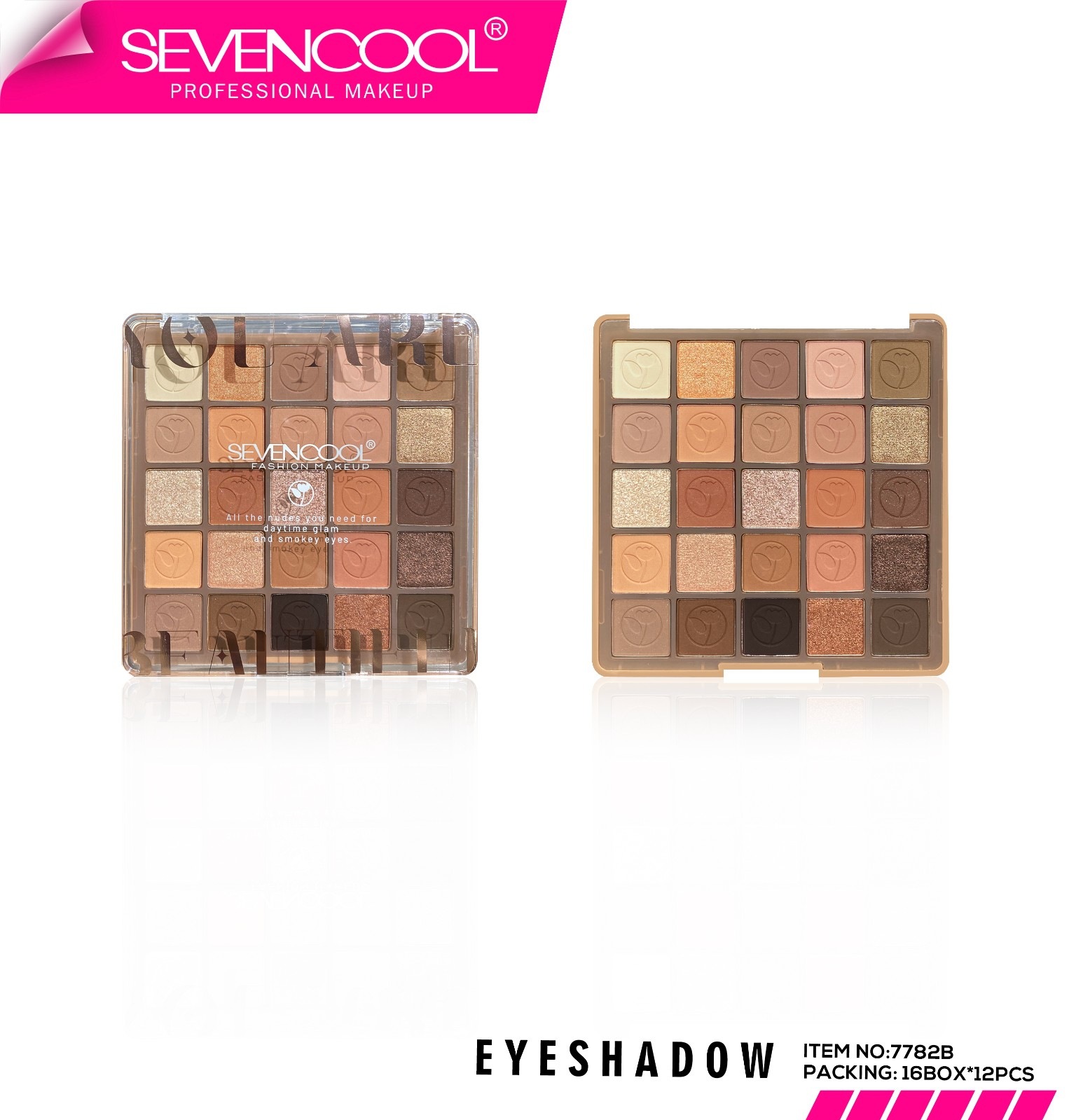 SEVENCOOL多色眼影哑光自然色修饰持妆显色服帖彩妆25色眼影盘详情2