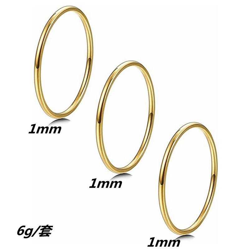 14K gold-plated set ring, 1mm inner and outer arc fine ring, plain ring, simple Japanese and Korean ring, trendy index finger tip pic 2