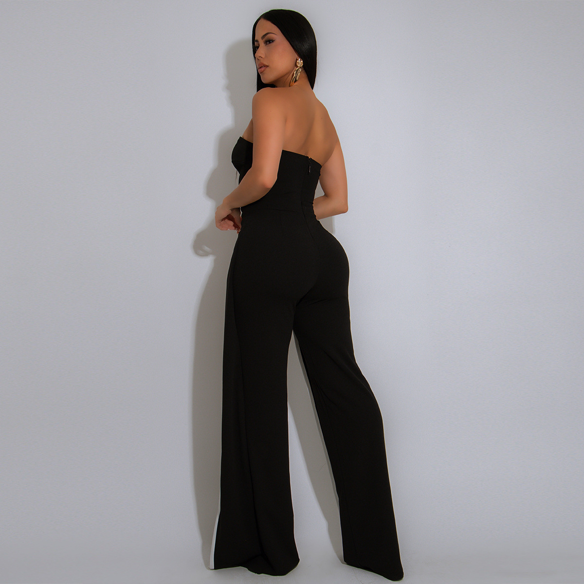 ZY6190 Amazon Independent store strapless false two-piece elegantly designed jumpsuit New partyjumpsuit pic 27
