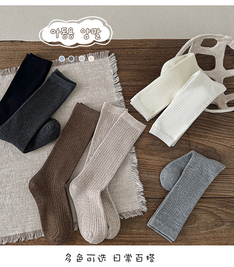 新款秋冬女童小腿袜无骨中筒袜精梳棉春秋儿童袜子长筒袜韩版纯色详情4