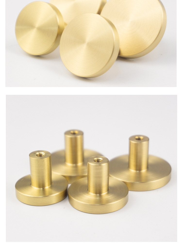 Drawer bedside table, TV cabinet, wardrobe, cabinet door, round handle, kitchen cabinet, small home, modern and simple, golden single-hole handle pic 15