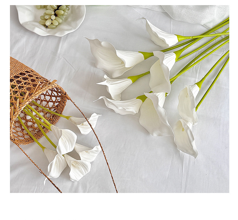 大号长杆EVA手感马蹄莲仿真花家居餐桌装饰婚礼堂插花拍照道具详情11