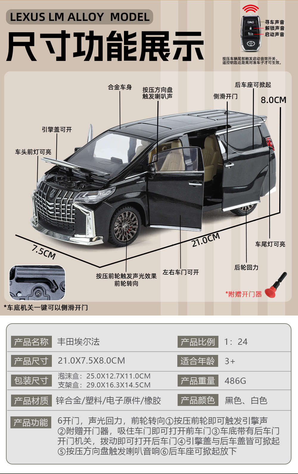 Модель коллекционной машины toyota elphv с дистанционно управляемой акустической моделью pic 3