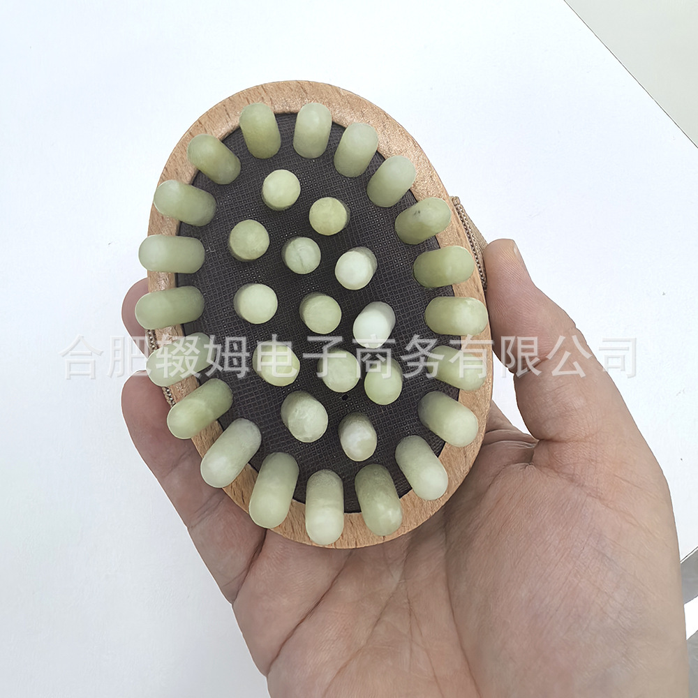 天然岫玉玉石气垫按摩器全身肩颈多功能颈椎按摩器头部按摩梳厂家详情19