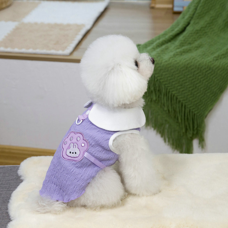 小狗狗衣服夏薄款夏泰迪雪纳瑞博美短袖T恤25朵朵兔T恤小型犬详情6