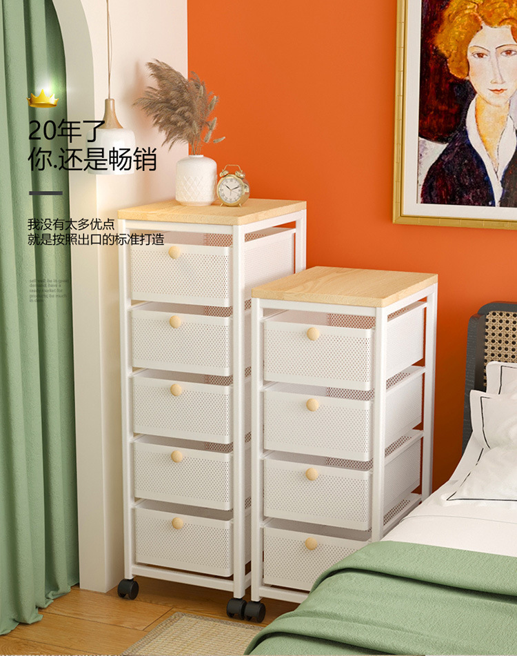 批发抽屉式收纳架多层厨房落地置物柜带门置物架橱柜碗碟储物柜详情1