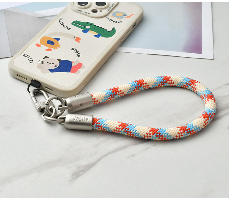 ins风手机挂绳手腕绳彩色新款手机链户外防丢结实腕带钥匙链短绳详情7
