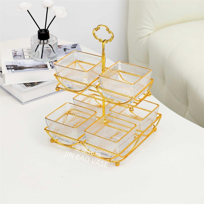 轻奢高颜值玻璃果盘商用水果拼盘家用创意分格干果盒小吃零食盘详情48