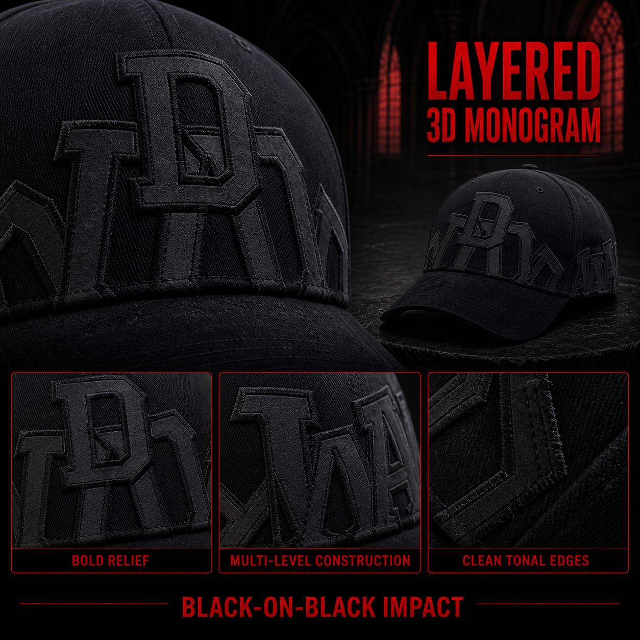 New trendy and versatile Gothic baseball caps, custom-made printed, embroidered and logo caps, cross-border export wholesale pic 9