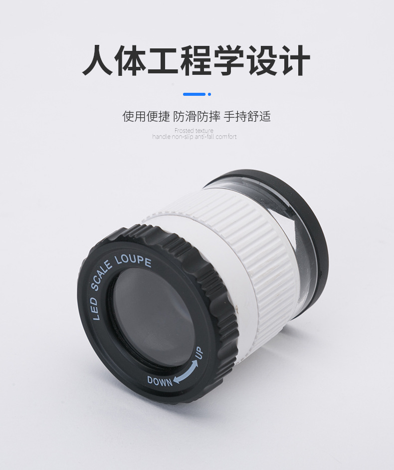 Round barrel cloth mirror LED banknote detector lamp 30X with scale portable cloth mirror cylindrical magnifying glass TH-9006B pic 3