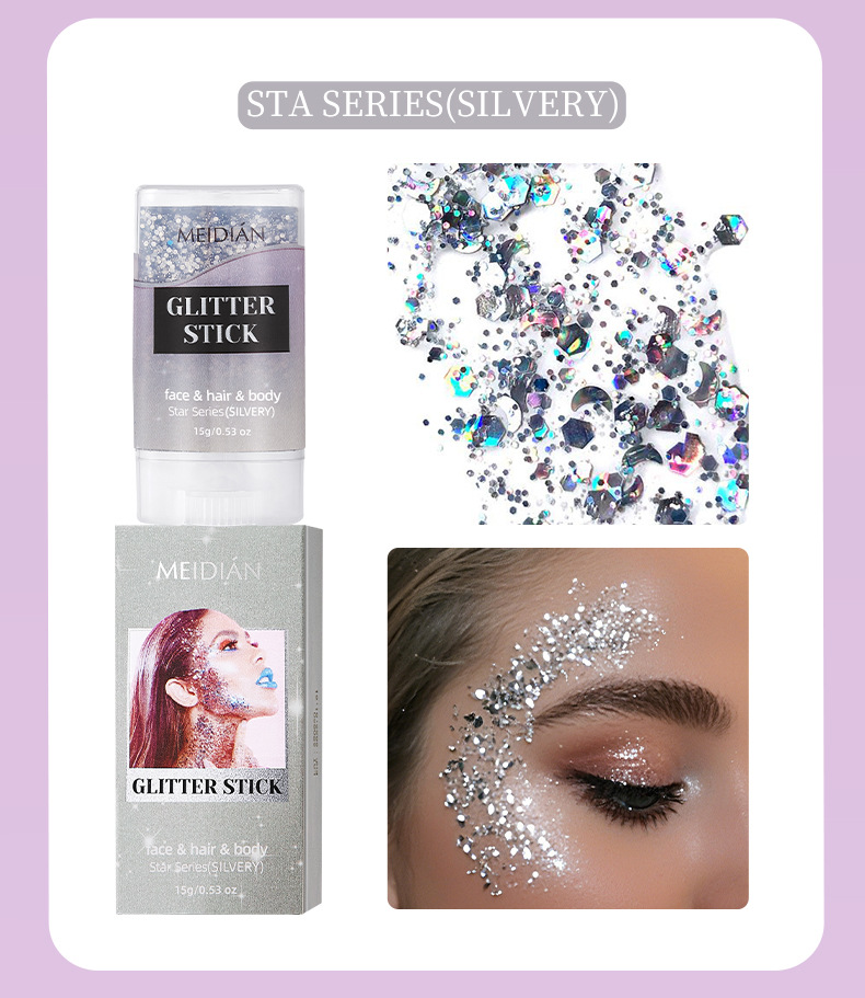 【跨境专供】魅点闪光棒闪光粉金银钻星石粉极光粉舞会氛围感批发详情12