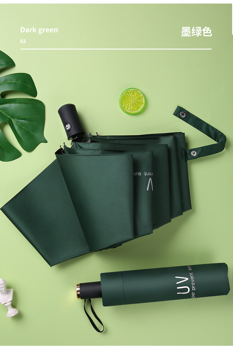 伞批发雨伞防晒遮阳伞黑胶三折反向女生太阳伞晴雨两用自动伞工厂详情55