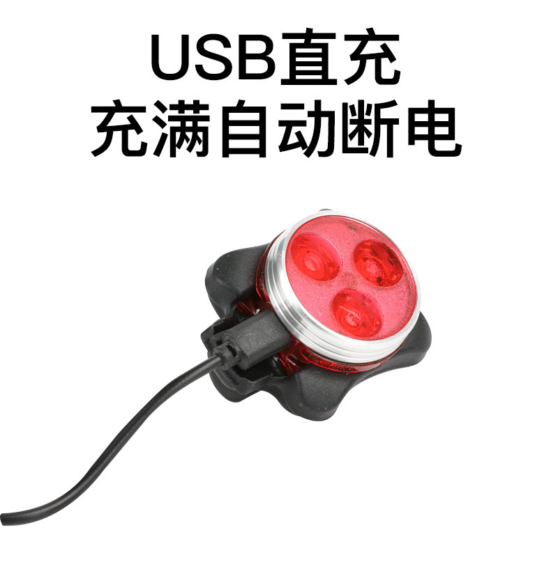 New mountain bike, bicycle, USB warning light, bicycle headlight + taillight, LED emergency light, cycling accessories pic 5