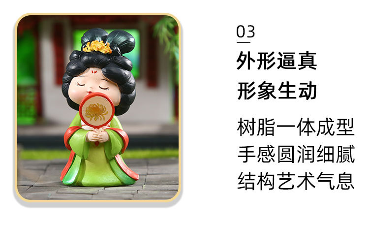 Tang Palace Night Banquet, national trend ancient style, Tang Dynasty Ever-Bright City, cute doll ornaments, home and office desk small ornaments pic 12