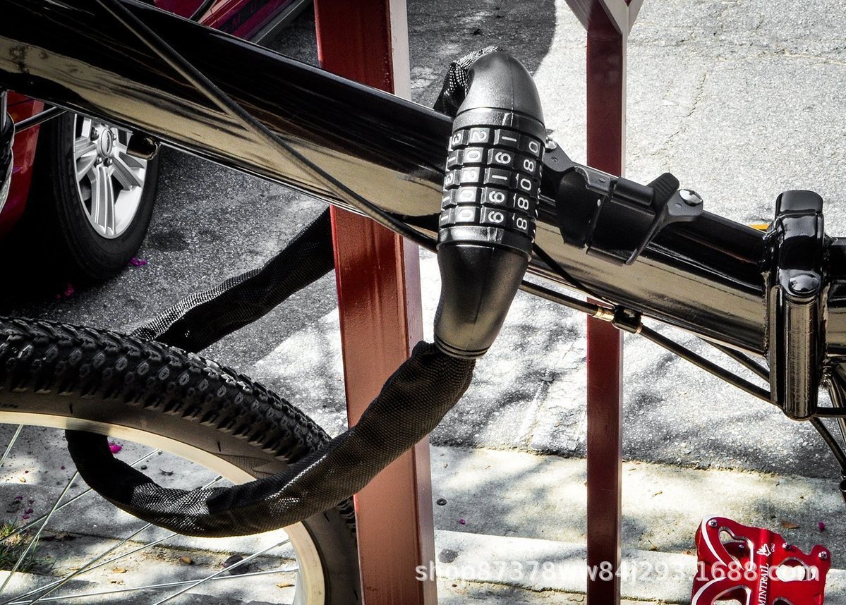 Bicycle lock, electric bike four-digit and five-digit combination lock, mountain bike chain lock, anti-theft cycling equipment lock pic 10