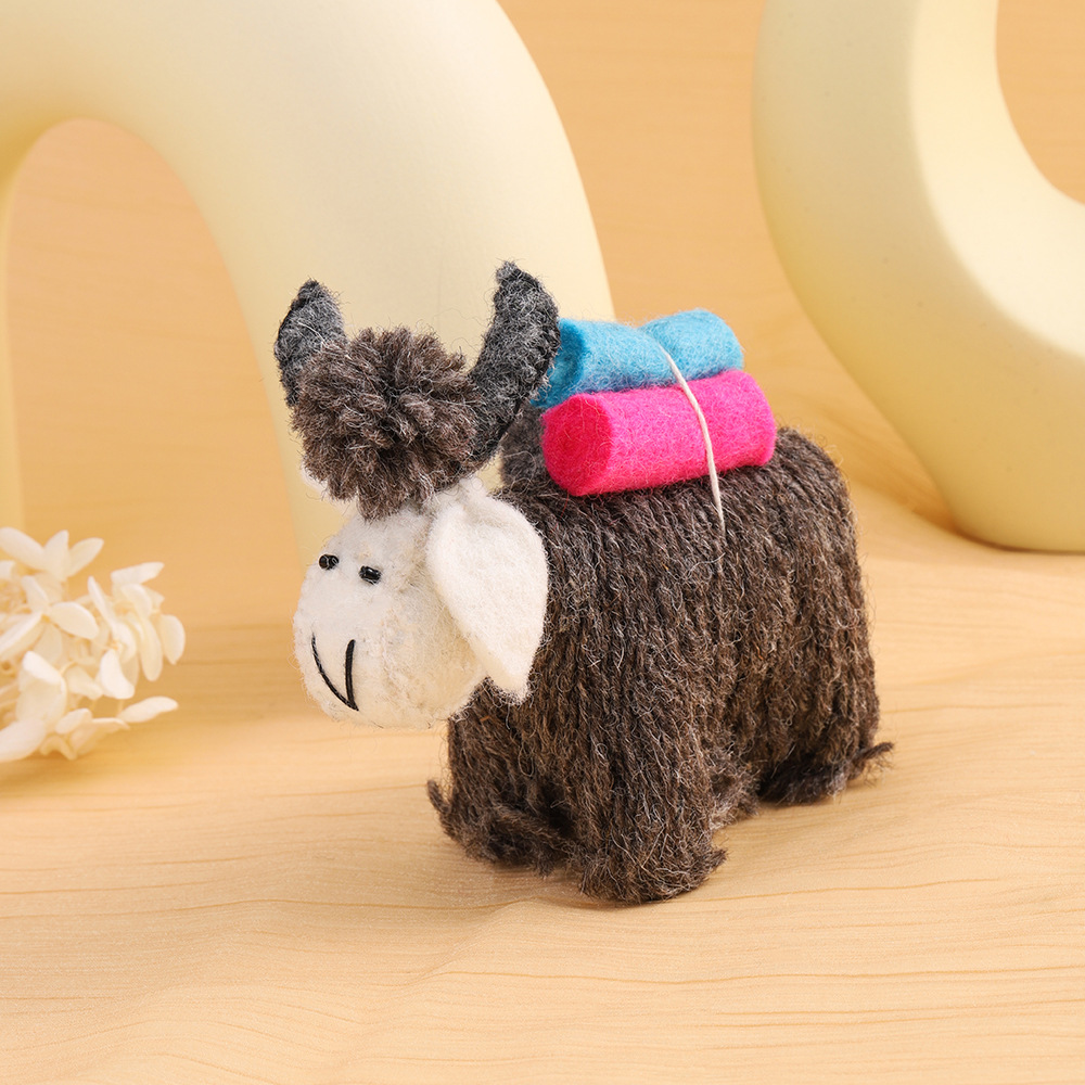 羚羊尼泊尔羊毛毡挂件可爱立体毛绒仔挂件车载钥匙扣挂饰包包挂件详情6