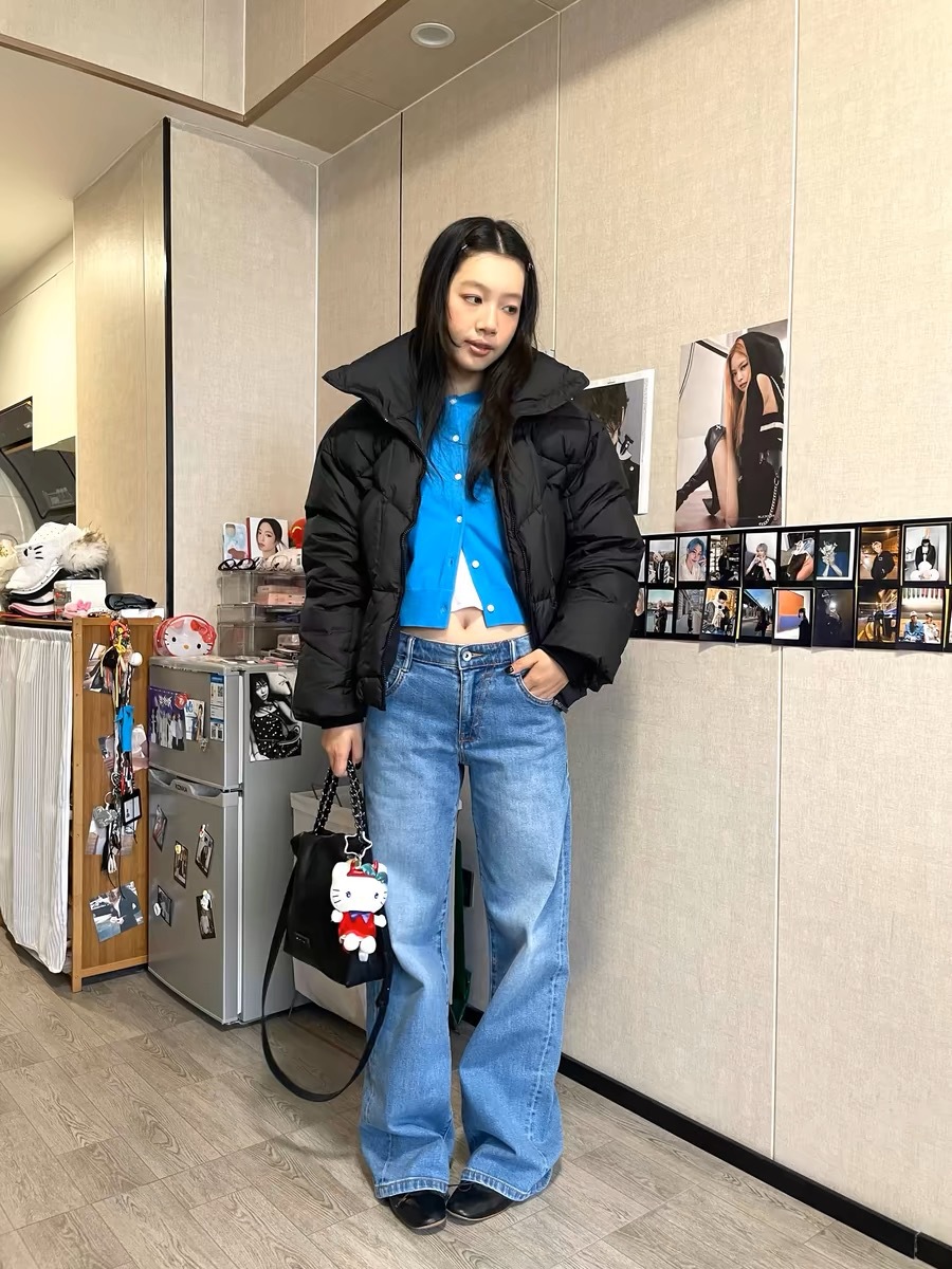 新款复古原色牛仔中腰显瘦显腿长A2弹力合身直筒牛仔裤女3075详情23