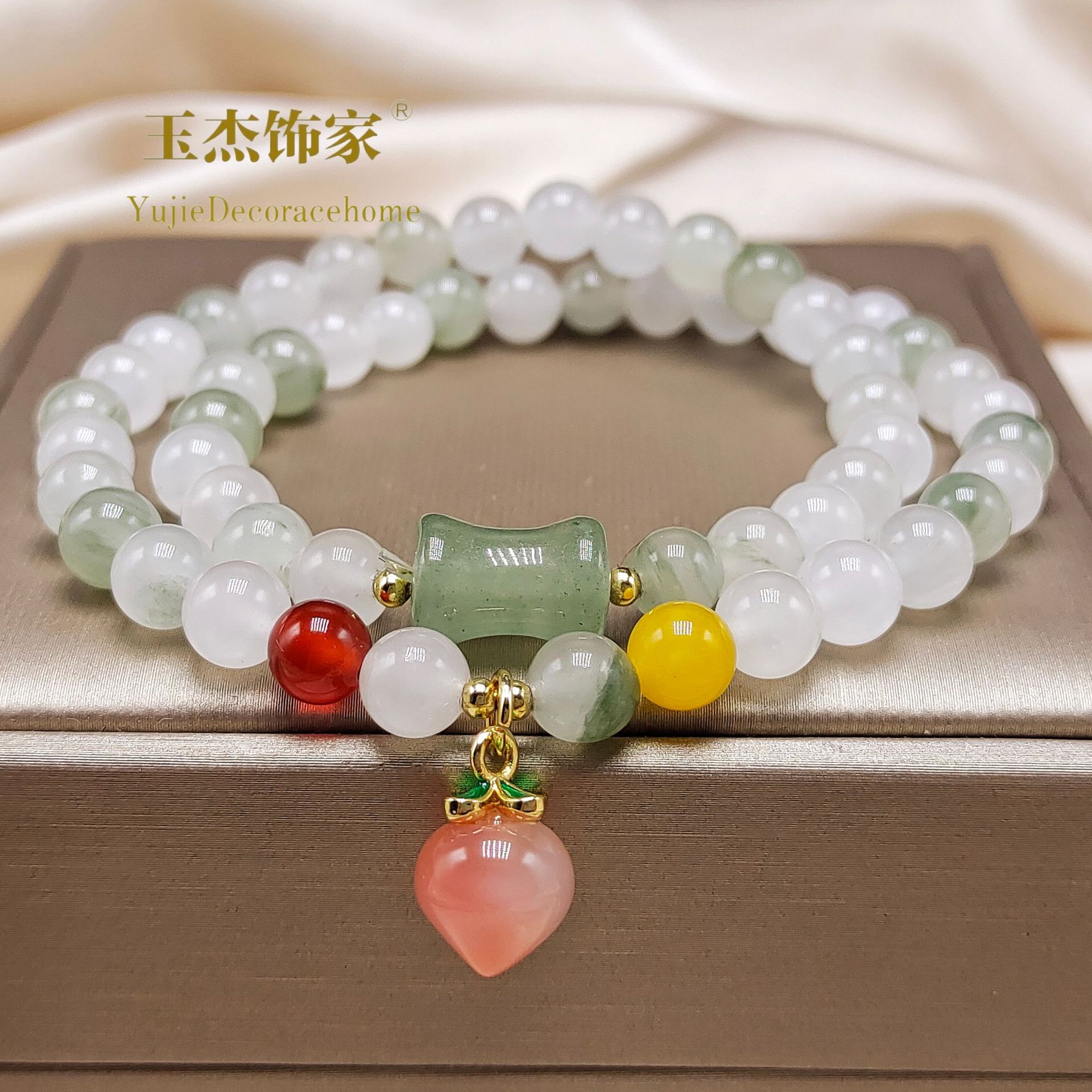 Chinese-style double-ring Tianshan jade bracelet for women, a niche, light luxury and high-end jade bracelet, simple and elegant, versatile accessory pic 1