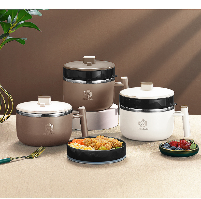 304不锈钢饭盒泡面碗双层饭碗带盖带格学生便当盒便携宿舍饭盒详情22