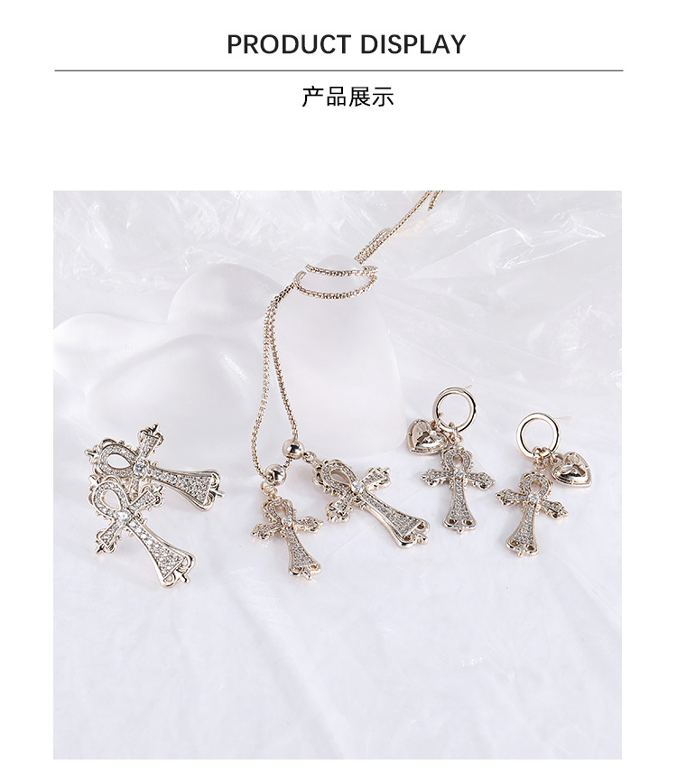 时尚个性冷淡风十字架系列耳环女原创设计轻奢高级感百搭耳钉耳饰 pic 12