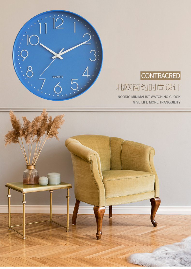 12-inch 30CM silent wall clock, fashionable home living room three-dimensional digital simple clock wholesale Wall Clock pic 12