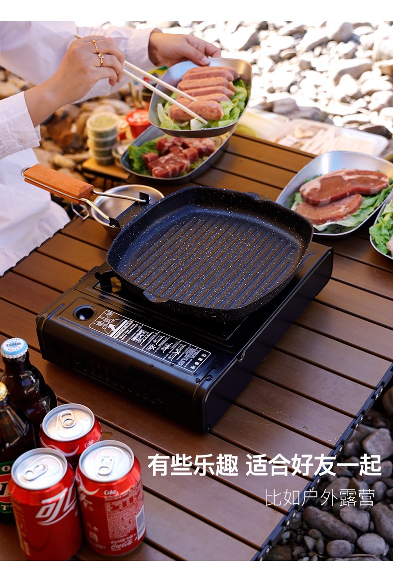 Fujing portable gas stove, dual-burner flameout protection, single-burner gas stove, natural gas stove pic 4